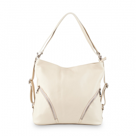 Geantă Brianna, tip rucsac crem din piele naturală moale 8119 [1]