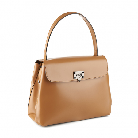 Genți Piele Autentică - Geantă Leonie, maro din piele naturală 8106