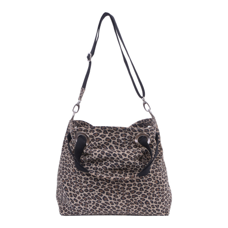 Geantă Leopard, piele naturala, maro si negru, 8077 [1]