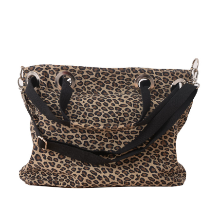 Geantă Leopard, piele naturala, maro si negru, 8077 [2]