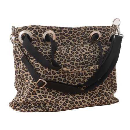 Geantă Leopard, piele naturala, maro si negru, 8077 [4]