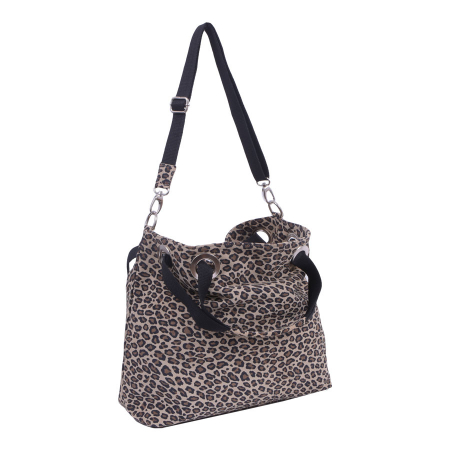 Geantă Leopard, piele naturala, maro si negru, 8077 [0]