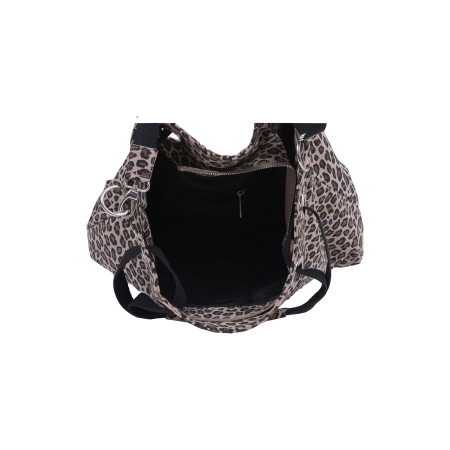 Geantă Leopard, piele naturala, maro si negru, 8077 [3]