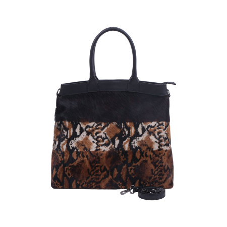Geantă Jungle, piele naturala, maro si negru, 8080 [1]