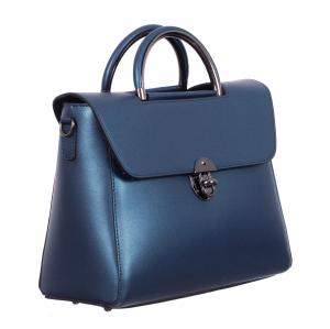 Genți Mici - Geantă albastră din piele naturală 8035