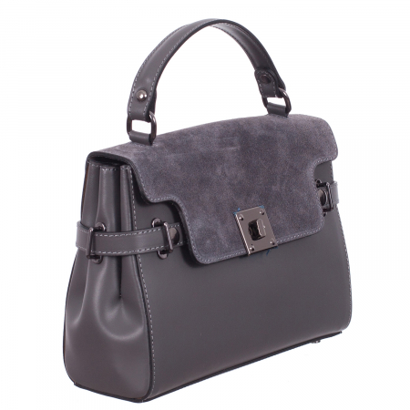 Genți Casual - Geantă gri din piele naturală 8024