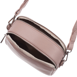 Geantă nude cu fermoare duble și baretă medie 8007 [2]