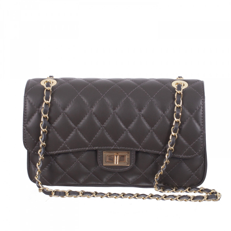Geantă crossbody piele gri cu aspect matlasat 8002 [3]