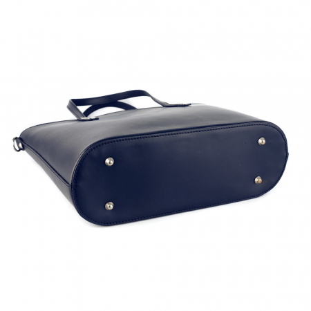 Geantă din piele naturală cu model laser-cut bleumarin 8031 [4]