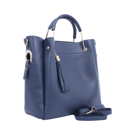 Geantă Alice, piele naturala, bleumarin, 8055