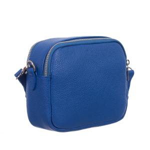 Genți Mici - Geantă albastră cu fermoare duble și baretă medie 8007