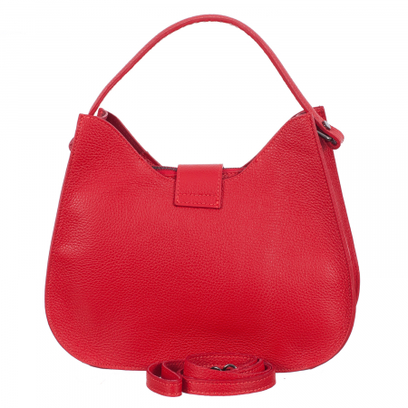 Geantă roșie din piele naturală cu interior roșu 8014 [3]