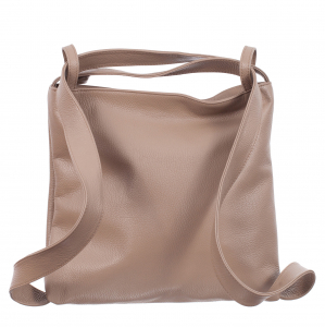 Geantă tip rucsac nude din piele naturală moale 8027 [2]