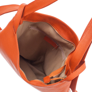 Geantă tip rucsac portocaliu din piele naturală moale 8027 [3]