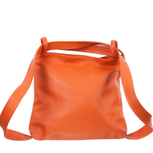 Geantă tip rucsac portocaliu din piele naturală moale 8027 [2]