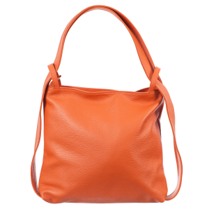 Geantă tip rucsac portocaliu din piele naturală moale 8027 [1]
