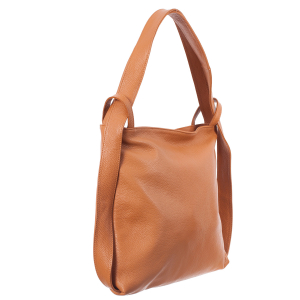 Genți Moderne - Geantă tip rucsac oranj din piele naturală moale 8027