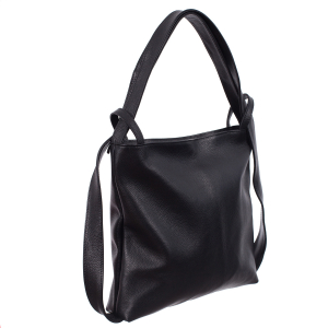 Genți Shopping - Geantă tip rucsac negru din piele naturală moale 8027