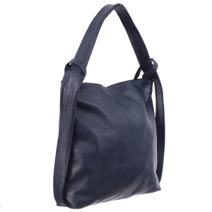 Genți Shopping - Geantă tip rucsac bleumarin din piele naturală moale 8027