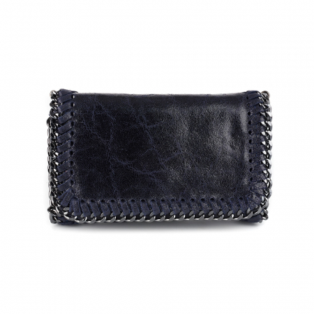 Geantă Tracy, piele naturala bleumarin, bareta metalica, 8103 [1]