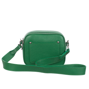 Geantă verde cu fermoare duble și baretă medie 8007 [2]