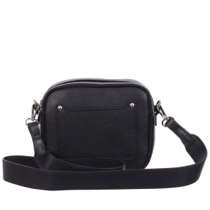 Geantă neagră cu fermoare duble și baretă medie 8007 [2]