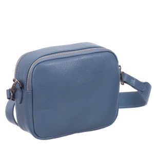 Genți Mici - Geantă bleu cu fermoare duble și baretă medie 8007