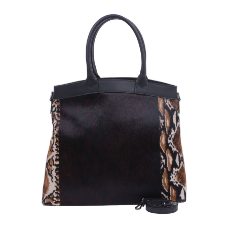 Geantă Adria, piele naturala, maro si negru, 8082 [1]