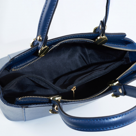 Geantă Yasmine, din piele naturală albastra, 8094 [4]