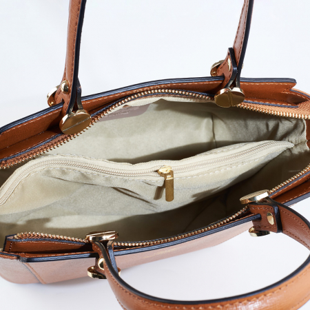 Geantă Yasmine, din piele naturală maro, 8094 [4]