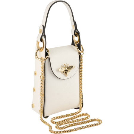 Genți Albe - Gentută Charisma, crossbody piele  naturala alb 8211