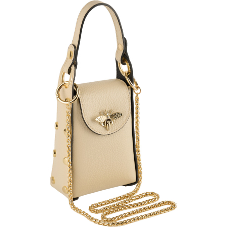 Gentută Charisma, crossbody piele  naturala crem 8211