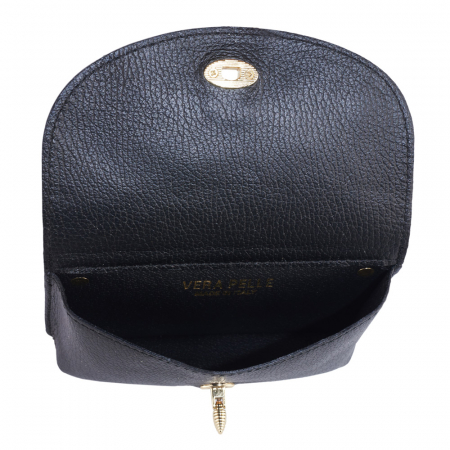 Gentuta Rosalia,din piele naturala neagra,lant auriu,8207 [4]