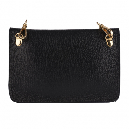 Gentuta Rosalia,din piele naturala neagra,lant auriu,8207 [2]