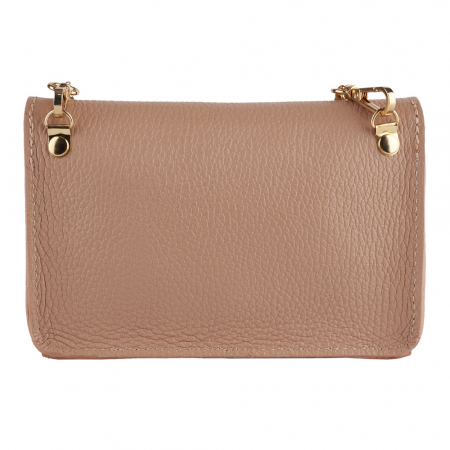 Gentuta Rosalia,din piele naturala nude,lant auriu,8207 [2]