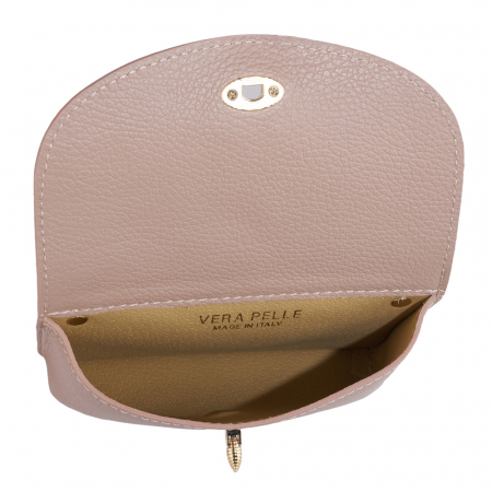 Gentuta Rosalia,din piele naturala nude,lant auriu,8207 [4]