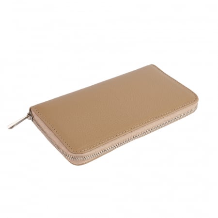 Portofele Piele Naturală - Portofel Ariel, din piele naturală taupe deschis 8112