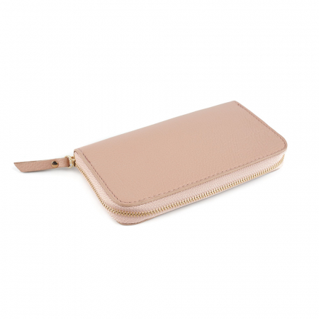 Genți Mici - Portofel Ariel, roz deschis din piele naturală 8112
