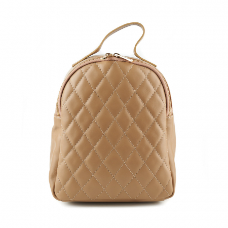 Rucsac bej din piele cu aspect matlasat 8020 [1]