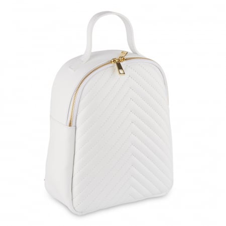 Rucsacuri Piele Naturală - Rucsac Beatrice, alb din piele cu striații 8033