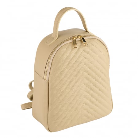 Rucsacuri Piele Naturală - Rucsac Beatrice, crem din piele cu striații 8033