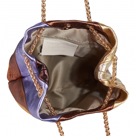 Geanta Rucsac Shiny, din piele naturală multicolor 8170 [3]