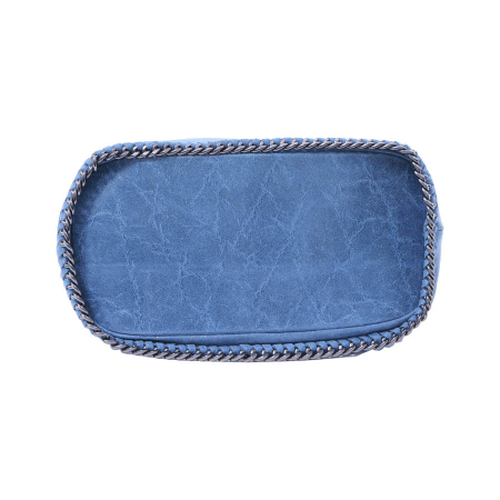 Rucsac Carina, albastru din piele naturală cu aspect marmorat, 8060 [2]