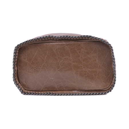 Rucsac Carina, taupe din piele naturală cu aspect marmorat, 8060 [2]