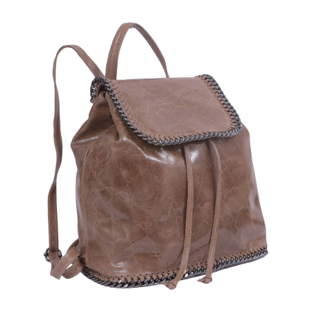 Rucsac Carina, taupe din piele naturală cu aspect marmorat, 8060 [0]