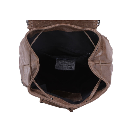 Rucsac Carina, taupe din piele naturală cu aspect marmorat, 8060 [3]