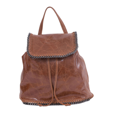 Rucsac Carina, maro din piele naturală cu aspect marmorat, 8060 [1]