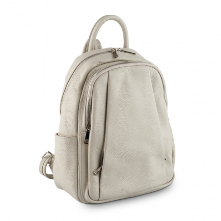 Rucsacuri Piele Naturală - Rucsac Chelsea, din piele naturală gris deschis,8087