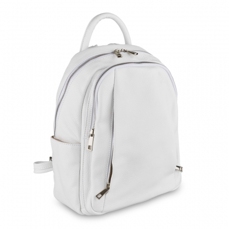 Rucsacuri Piele Naturală - Rucsac Chelsea, din piele naturală alb, 8087