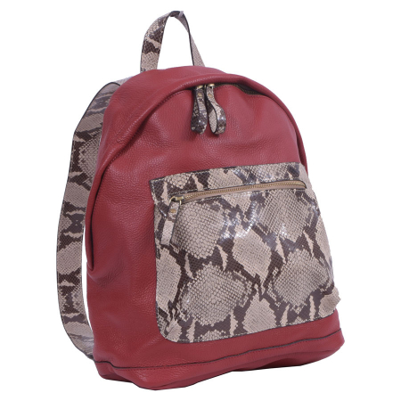Rucsac Karen, rosu din piele naturală 8068 [0]